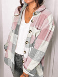 Plaid Pocket Button Long Sleeve Shirt Coat Shopvhs.com