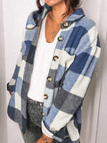 Plaid Pocket Button Long Sleeve Shirt Coat Shopvhs.com