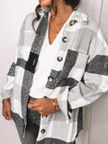 Plaid Pocket Button Long Sleeve Shirt Coat Shopvhs.com