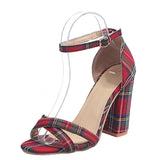 Plaid Stiletto High Heel Sandals Shopvhs.com