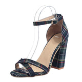 Plaid Stiletto High Heel Sandals Shopvhs.com