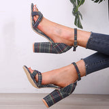 Plaid Stiletto High Heel Sandals Shopvhs.com