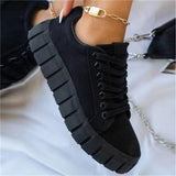 Plus Size Round Toe Lace-Up Canvas Shoes Shopvhs.com