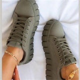 Plus Size Round Toe Lace-Up Canvas Shoes Shopvhs.com