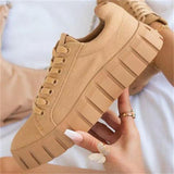 Plus Size Round Toe Lace-Up Canvas Shoes Shopvhs.com