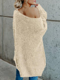 Plush Slanted Shoulder Long Sleeve Sweater Shopvhs.com