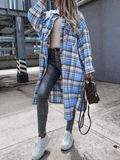 Pocket Button Plaid Shirt Long Coat Shopvhs.com