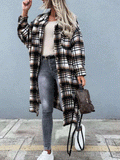 Pocket Button Plaid Shirt Long Coat Shopvhs.com