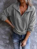 Polar Fleece Stand Collar Zipper Long Sleeves Hoodie Shopvhs.com