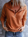 Polar Fleece Stand Collar Zipper Long Sleeves Hoodie Shopvhs.com