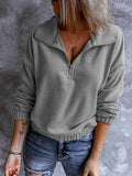 Polar Fleece Stand Collar Zipper Long Sleeves Hoodie Shopvhs.com