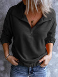 Polar Fleece Stand Collar Zipper Long Sleeves Hoodie Shopvhs.com