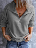 Polar Fleece Stand Collar Zipper Long Sleeves Hoodie Shopvhs.com
