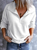 Polar Fleece Stand Collar Zipper Long Sleeves Hoodie Shopvhs.com