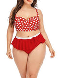 Polka Dot Gathered High-waisted Retro Two-piece Swimsuit Shopvhs.com