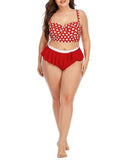 Polka Dot Gathered High-waisted Retro Two-piece Swimsuit Shopvhs.com