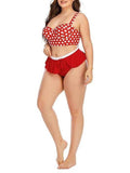 Polka Dot Gathered High-waisted Retro Two-piece Swimsuit Shopvhs.com