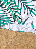 Print V Neck Ruffle One-Piece Swimsuit Shopvhs.com