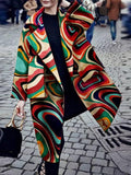 Printed Long Sleeve Warm Woolen Coat Shopvhs.com