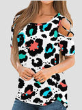 Printed Off The Shoulder Short Sleeve T-shirt Shopvhs.com