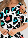 Printed Off The Shoulder Short Sleeve T-shirt Shopvhs.com