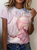 Printed Short Sleeve Crewneck T-Shirt Shopvhs.com