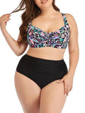 Printed Spandex Bikini Set Plus Size Two-piece Swimwear Shopvhs.com