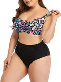 Printed Spandex Bikini Set Plus Size Two-piece Swimwear Shopvhs.com