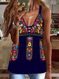 Printed V-Neck Camisole Sleeveless Tank Top Shopvhs.com