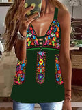 Printed V-Neck Camisole Sleeveless Tank Top Shopvhs.com
