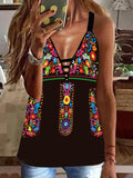 Printed V-Neck Camisole Sleeveless Tank Top Shopvhs.com