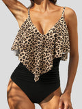 Printed V-Neck Ruffle One Piece Swimsuit Shopvhs.com