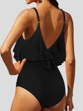 Printed V-Neck Ruffle One Piece Swimsuit Shopvhs.com