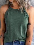 Pure Round Neck Sleeveless Casual Tank Tops Shopvhs.com