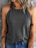 Pure Round Neck Sleeveless Casual Tank Tops Shopvhs.com