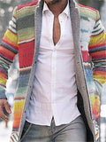 Rainbow Print Mid-Length Coat For Men Shopvhs.com