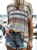 Rainbow Short Sleeve Knitted T-Shirt Shopvhs.com