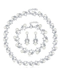 Rhinestone Pearl Earrings Bracelets Necklaces Sets