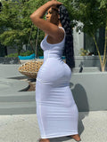 Scoop Neck Bandage Maxi Dresses