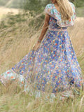 Bohemian Short-sleeved Print Dress