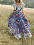 Bohemian Short-sleeved Print Dress