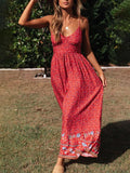 Bohemian V-neck Floral Sling Dress