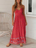 Bohemian V-neck Floral Sling Dress