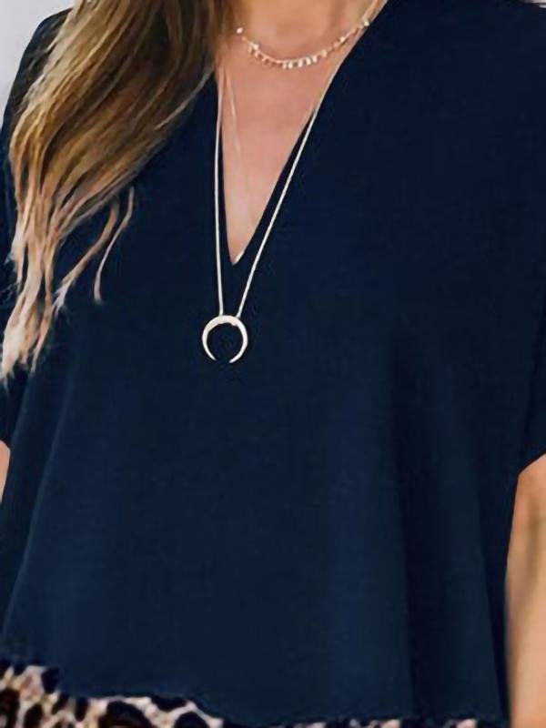 Casual Color Block V-neck Dress