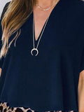 Casual Color Block V-neck Dress