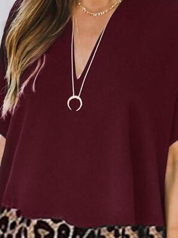 Casual Color Block V-neck Dress