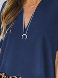 Casual Color Block V-neck Dress