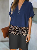 Casual Color Block V-neck Dress