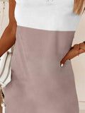 Casual Round Neck Short Sleeve Two-Color Dress