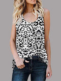 Casual Sleeveless Round Neck Leopard Vest